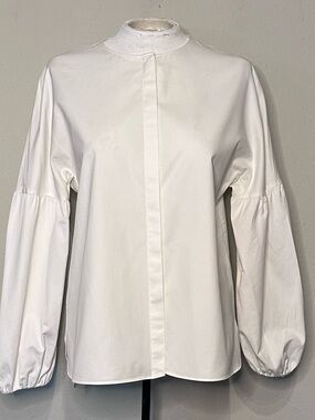 Mossimo Dutti | cotton button up puff/lantern sleeve shirt